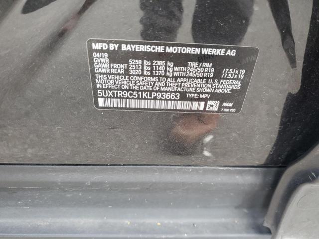 5UXTR9C51KLP93663 - 2019 BMW X3 XDRIVE30I Szary zdjęcie 13