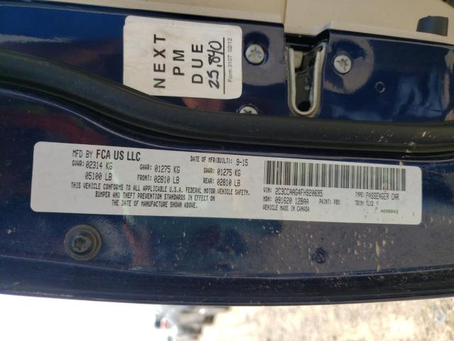 2C3CCAAG4FH920695 - 2015 CHRYSLER 300 LIMITED BLUE photo 10