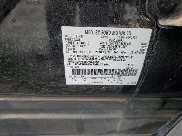 1FM5K8AW7MNA04682 - 2021 FORD EXPLORER POLICE INTERCEPTOR 黑色 照片 13