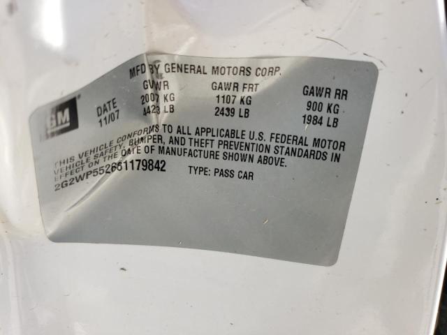 2G2WP552681179842 - 2008 PONTIAC GRAND PRIX 白色 照片 12