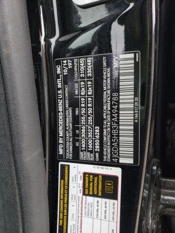 4JGDA5HB3FA494788 - 2015 MERCEDES-BENZ ML 350 4MATIC BLACK photo 13