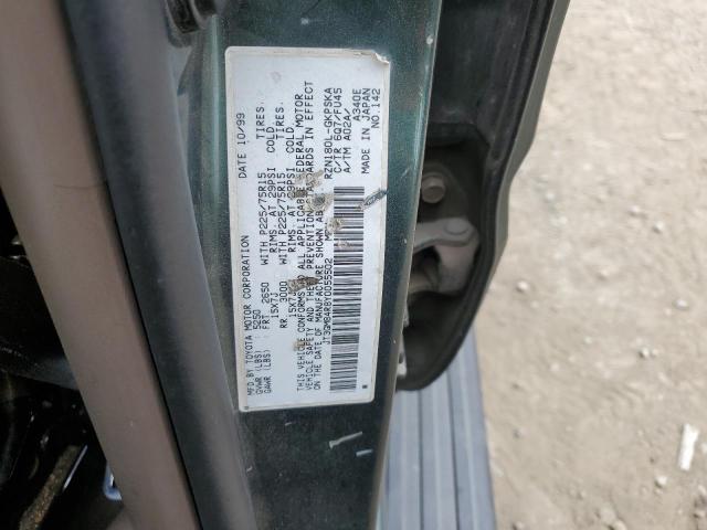 JT3GM84R8Y0055502 - 2000 TOYOTA 4RUNNER GREEN photo 12