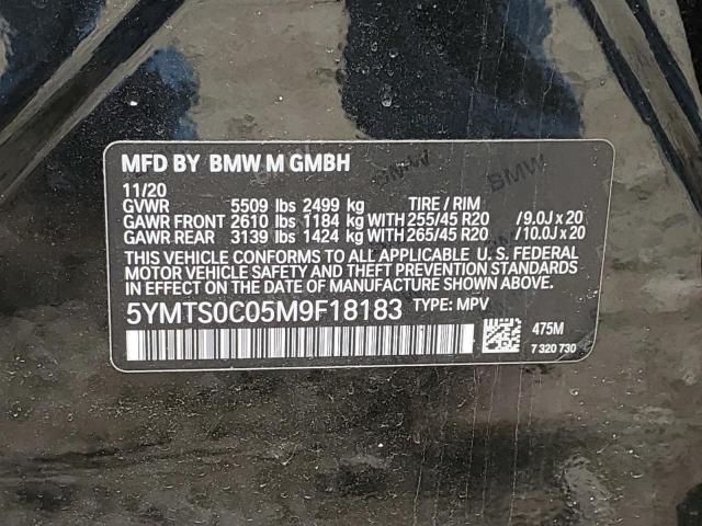 5YMTS0C05M9F18183 - 2021 BMW X3 M COMPETITION BLACK photo 13