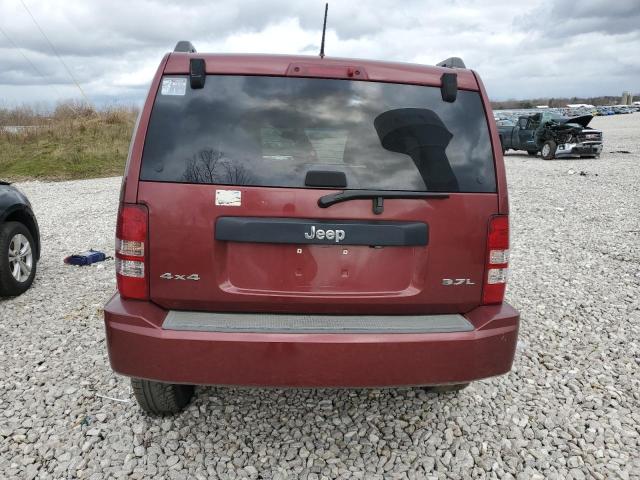 1J8GN28KX8W106586 - 2008 JEEP LIBERTY SPORT BURGUNDY photo 6