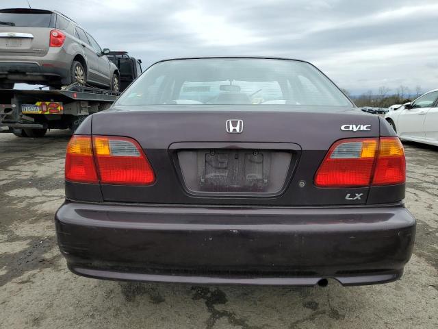 2HGEJ6676YH589753 - 2000 HONDA CIVIC LX BURGUNDY photo 6