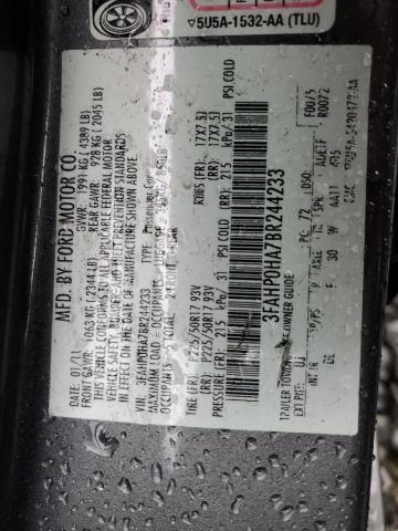 3FAHP0HA7BR244233 - 2011 FORD FUSION SE GRAY photo 12