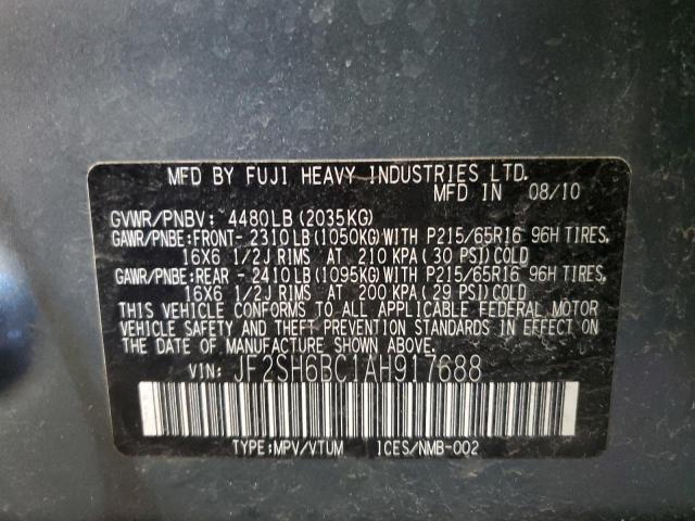 JF2SH6BC1AH917688 - 2010 SUBARU FORESTER XS Azul foto 13