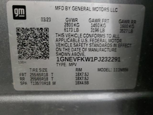 1GNEVFKW1PJ232291 - 2023 CHEVROLET TRAVERSE LS SILVER photo 14