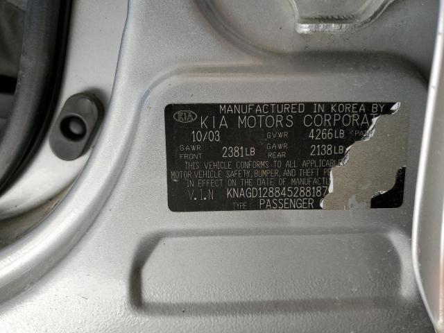 KNAGD128845288187 - 2004 KIA OPTIMA LX SILVER photo 13