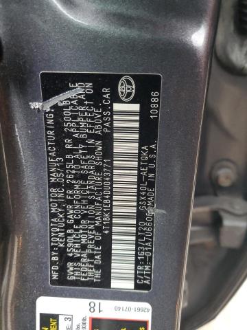 4T1BK1EB4DU043771 - 2013 TOYOTA AVALON BASE 灰色 照片 12