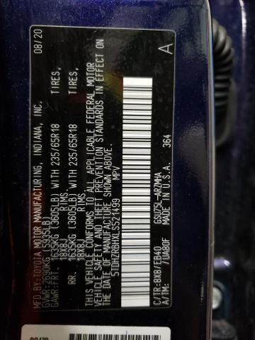 5TDHZRBHXLS521499 - 2020 TOYOTA HIGHLANDER XLE Mavi foto 13