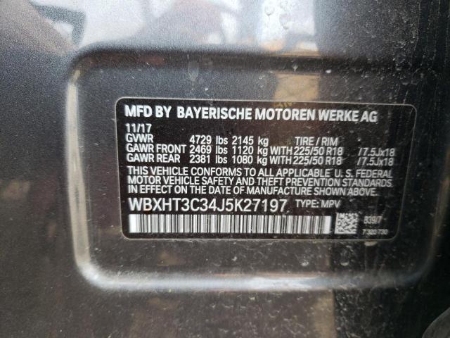 WBXHT3C34J5K27197 - 2018 BMW X1 XDRIVE28I GRAY photo 13