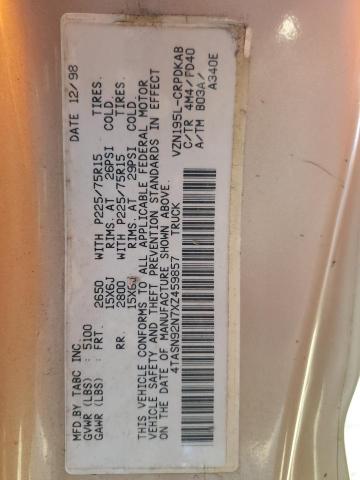 4TASN92N7XZ459857 - 1999 TOYOTA TACOMA XTRACAB PRERUNNER 金色 照片 12