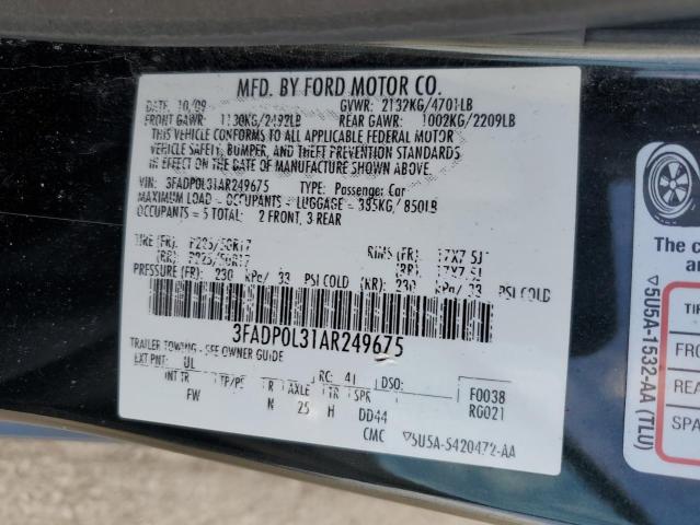 3FADP0L31AR249675 - 2010 FORD FUSION HYBRID GREEN photo 12