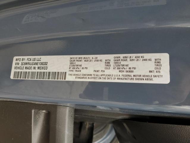 3C6MRVJG4NE136332 - 2022 RAM PROMASTER 3500 HIGH 蓝色 照片 13