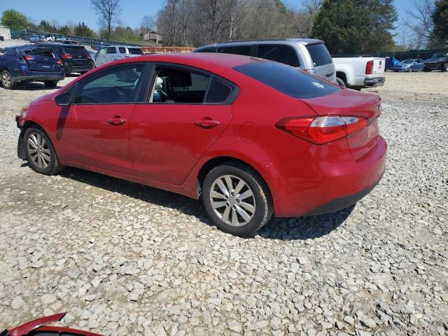 KNAFX4A62E5225835 - 2014 KIA FORTE LX RED photo 2