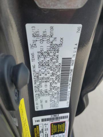 5TFJU4GN9DX045159 - 2013 TOYOTA TACOMA DOUBLE CAB PRERUNNER GRAY photo 12
