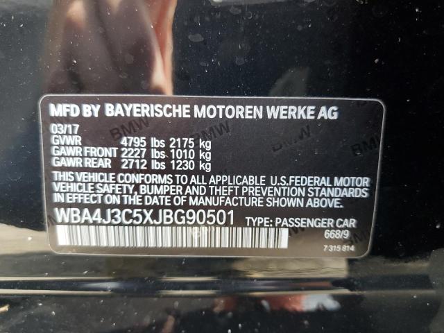 WBA4J3C5XJBG90501 - 2018 BMW 430XI GRAN COUPE 黑色 照片 13