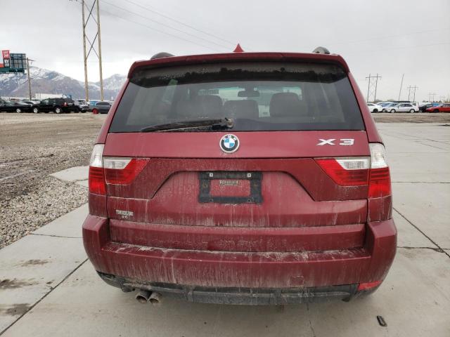 WBXPC93439WJ30666 - 2009 BMW X3 XDRIVE30I RED photo 6