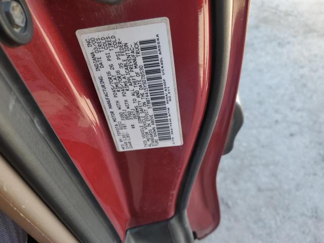 5TBBT4415YS078530 - 2000 TOYOTA TUNDRA ACCESS CAB Կարմիր լուսանկար 12