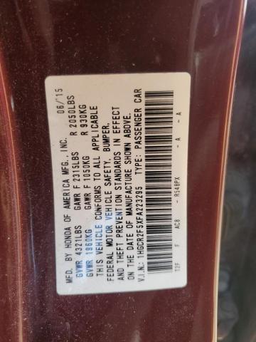 1HGCR2F5XFA223295 - 2015 HONDA ACCORD SPORT MAROON photo 12