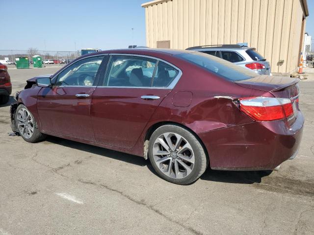 1HGCR2F5XFA223295 - 2015 HONDA ACCORD SPORT MAROON photo 2