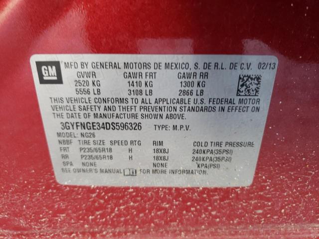 3GYFNGE34DS596326 - 2013 CADILLAC SRX LUXURY COLLECTION RED photo 14