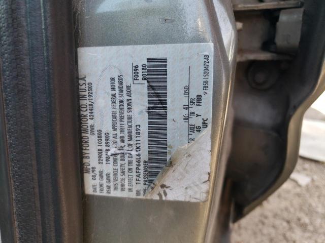 1FAFP66L6XK111893 - 1999 FORD CONTOUR SE TAN photo 12