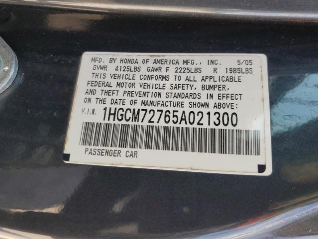 1HGCM72765A021300 - 2005 HONDA ACCORD EX CHARCOAL photo 12