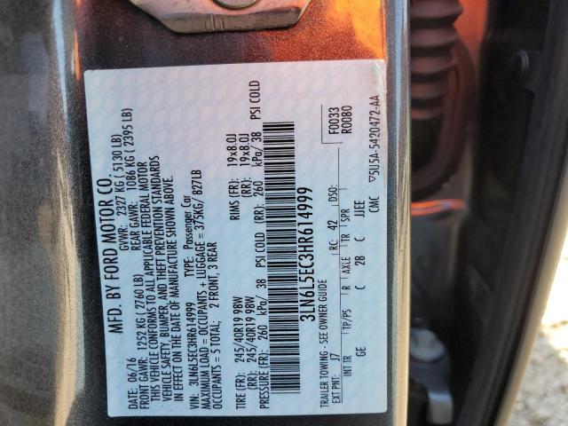 3LN6L5EC3HR614999 - 2017 LINCOLN MKZ RESERVE ნაცრისფერი ფოტო 12