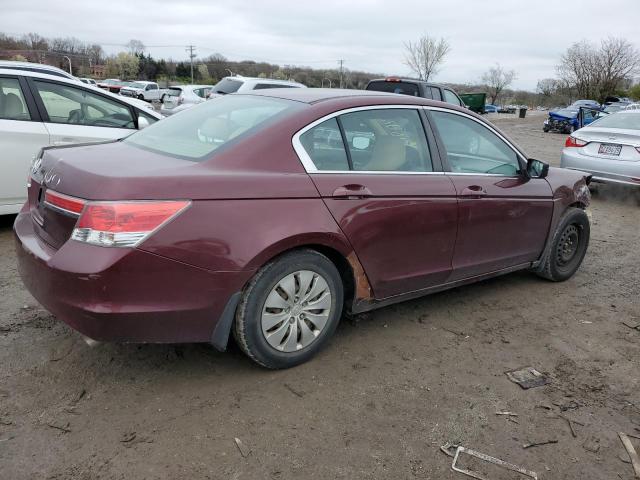 1HGCP2F38CA239365 - 2012 HONDA ACCORD LX BURGUNDY photo 3