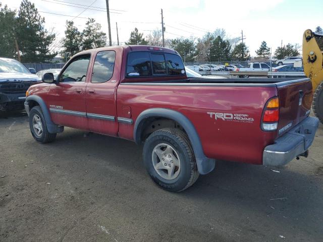 5TBBT44112S223974 - 2002 TOYOTA TUNDRA ACCESS CAB RED photo 2