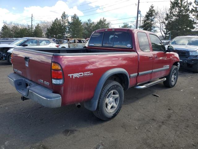 5TBBT44112S223974 - 2002 TOYOTA TUNDRA ACCESS CAB RED photo 3
