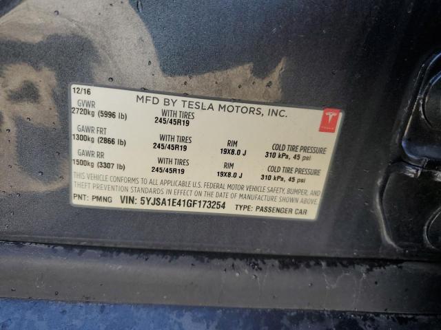 5YJSA1E41GF173254 - 2016 TESLA MODEL S SILVER photo 12