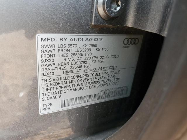 WA1VAAF77HD010293 - 2017 AUDI Q7 PRESTIGE GRAY photo 13