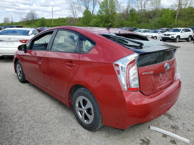 JTDKN3DUXC1591705 - 2012 TOYOTA PRIUS RED photo 2