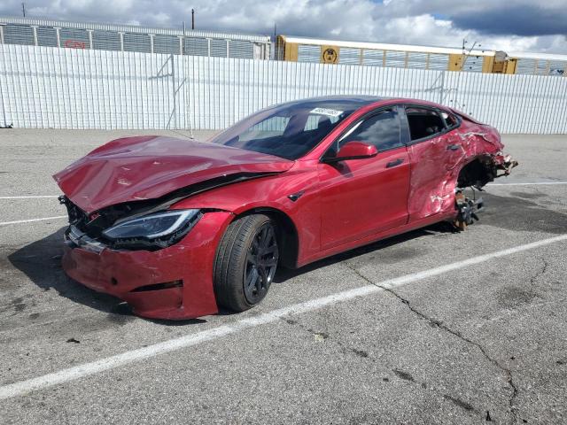 5YJSA1E56PF521168 - 2023 TESLA MODEL S RED photo 1