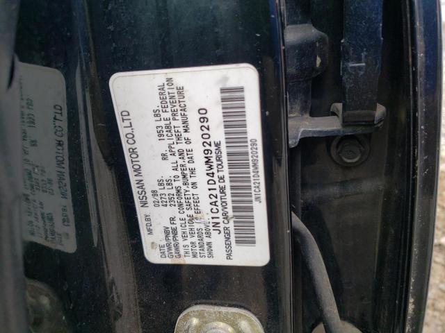 JN1CA21D4WM920290 - 1998 NISSAN MAXIMA GLE GREEN photo 12