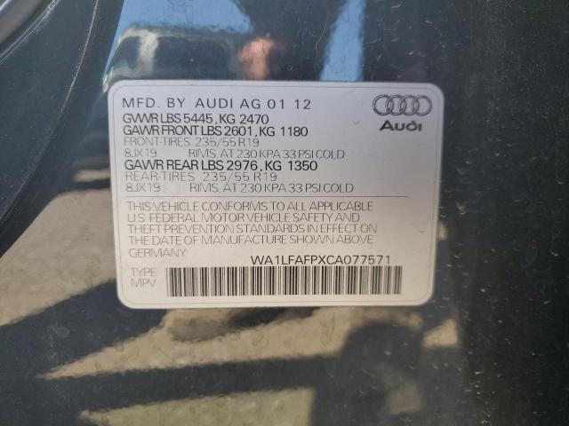 WA1LFAFPXCA077571 - 2012 AUDI Q5 PREMIUM PLUS BLUE photo 13