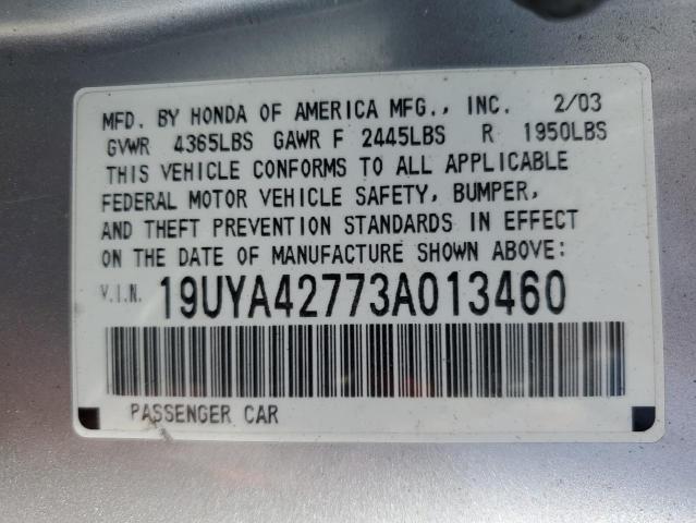 19UYA42773A013460 - 2003 ACURA 3.2CL TYPE-S SILVER photo 13