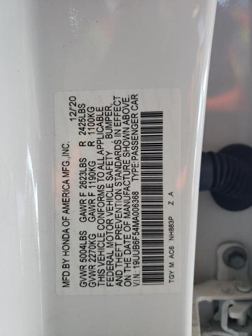 19UUB6F54MA006368 - 2021 ACURA TLX TECH A WHITE photo 12