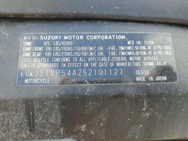 JS1VP54A252101127 - 2005 SUZUKI DL650 K BLACK photo 10