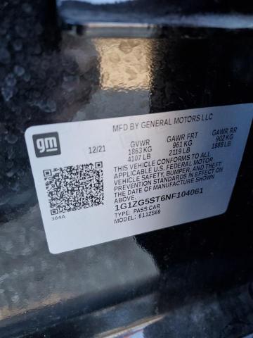 1G1ZG5ST6NF104061 - 2022 CHEVROLET MALIBU RS BLACK photo 12