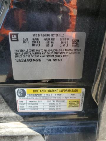 1G1ZG5E78CF142287 - 2012 CHEVROLET MALIBU LTZ გრაფიტი ფოტო 12