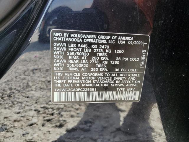 1V2WC2CA0PC225351 - 2023 VOLKSWAGEN ATLAS CROS SE Noir photo 13