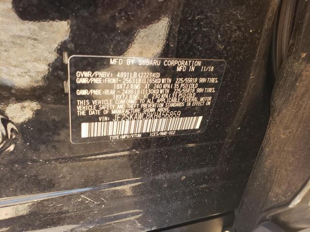 JF2SKAWC8KH456859 - 2019 SUBARU FORESTER TOURING 黑色 照片 12