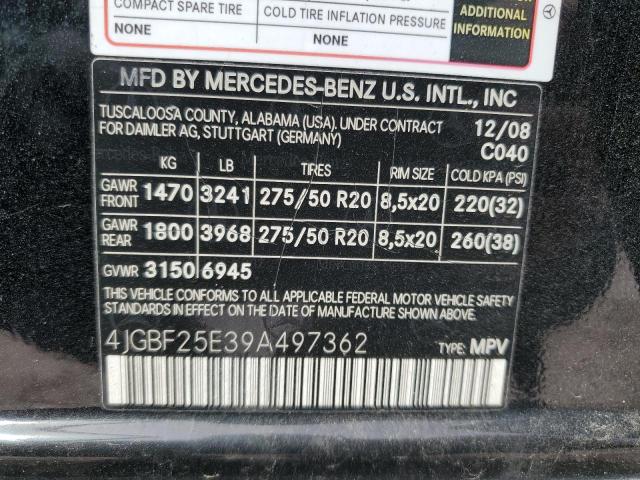 4JGBF25E39A497362 - 2009 MERCEDES-BENZ GL BLACK photo 13