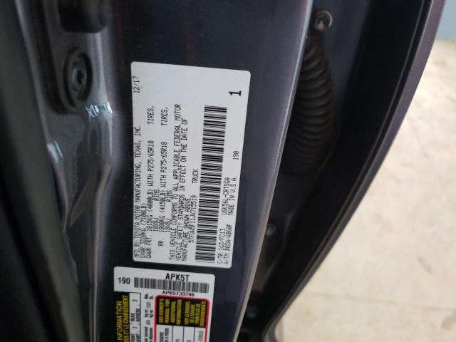 5TFUW5F11JX715519 - 2018 TOYOTA TUNDRA DOUBLE CAB SR/SR5 CHARCOAL photo 12