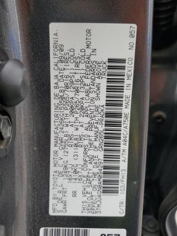 3TMJU4GN0AM094297 - 2010 TOYOTA TACOMA DOUBLE CAB PRERUNNER CHARCOAL photo 13