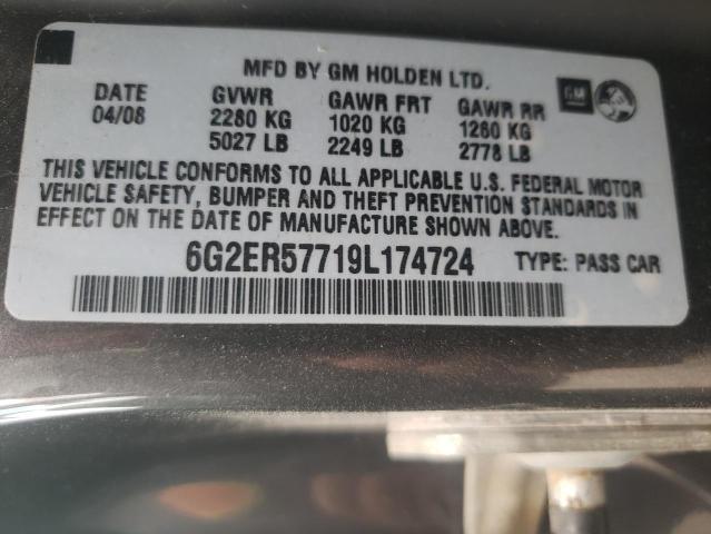 6G2ER57719L174724 - 2009 PONTIAC G8 GRAY photo 12